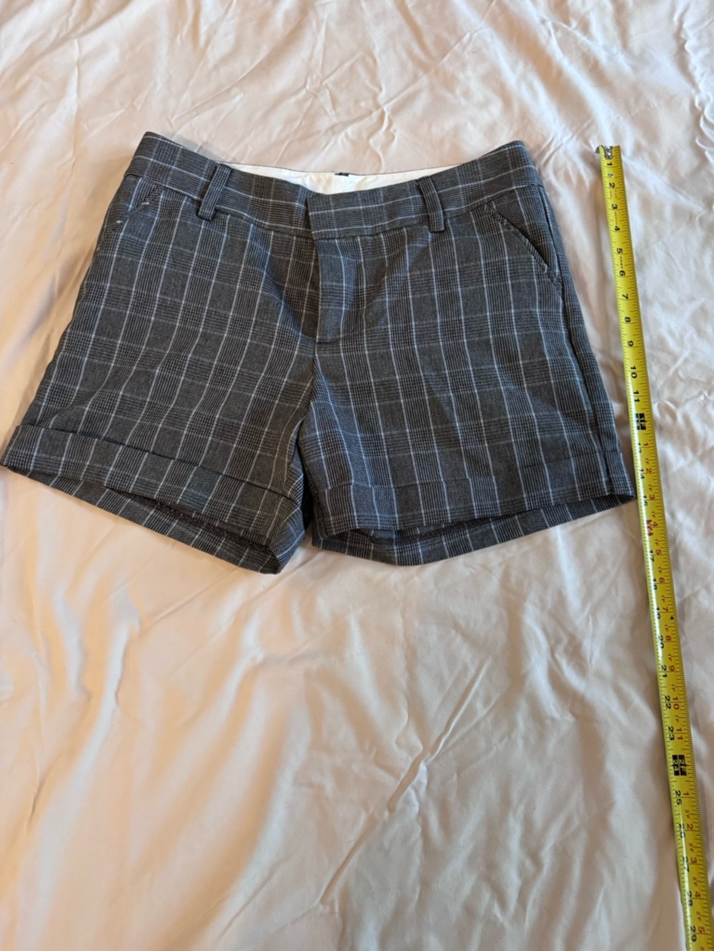 GAP Gray Windowpane Plaid Bermuda Shorts